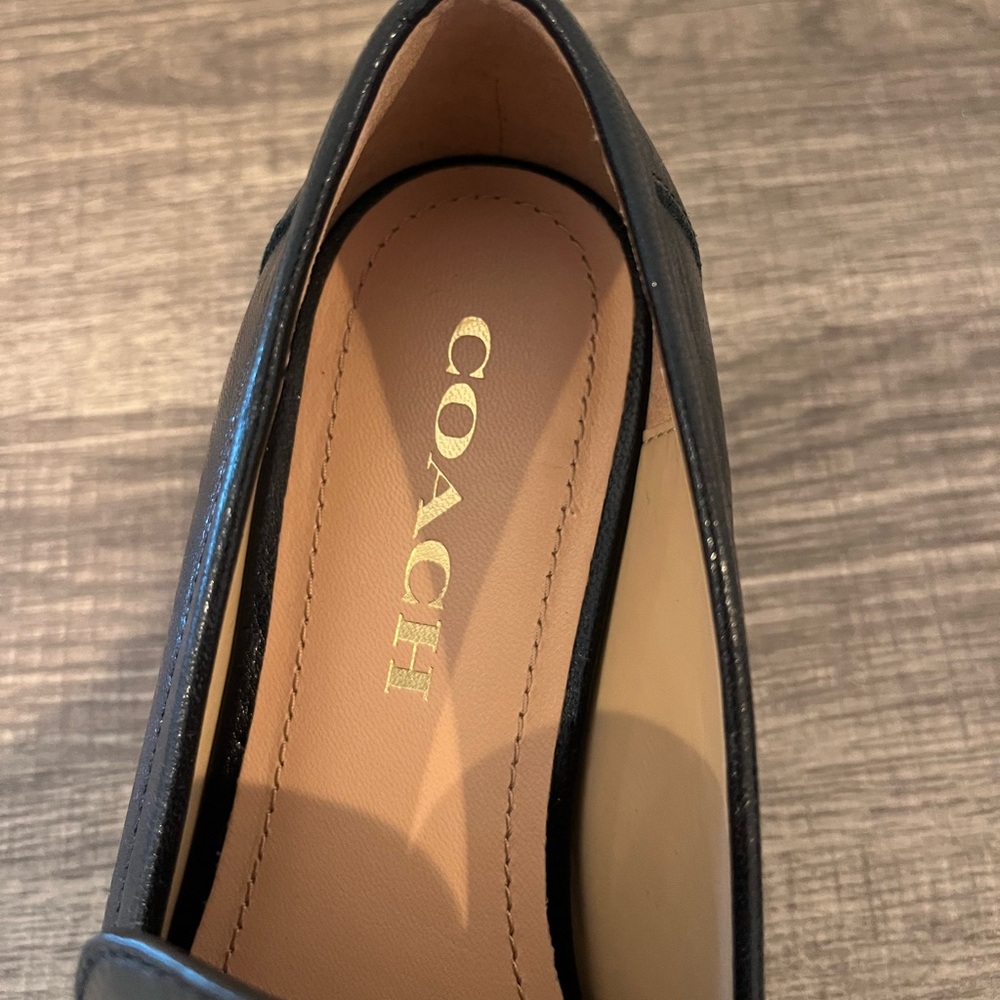 NEW Coach Leah Loafer Black Leather Loafers Size. 7 - Picture 7 of 11